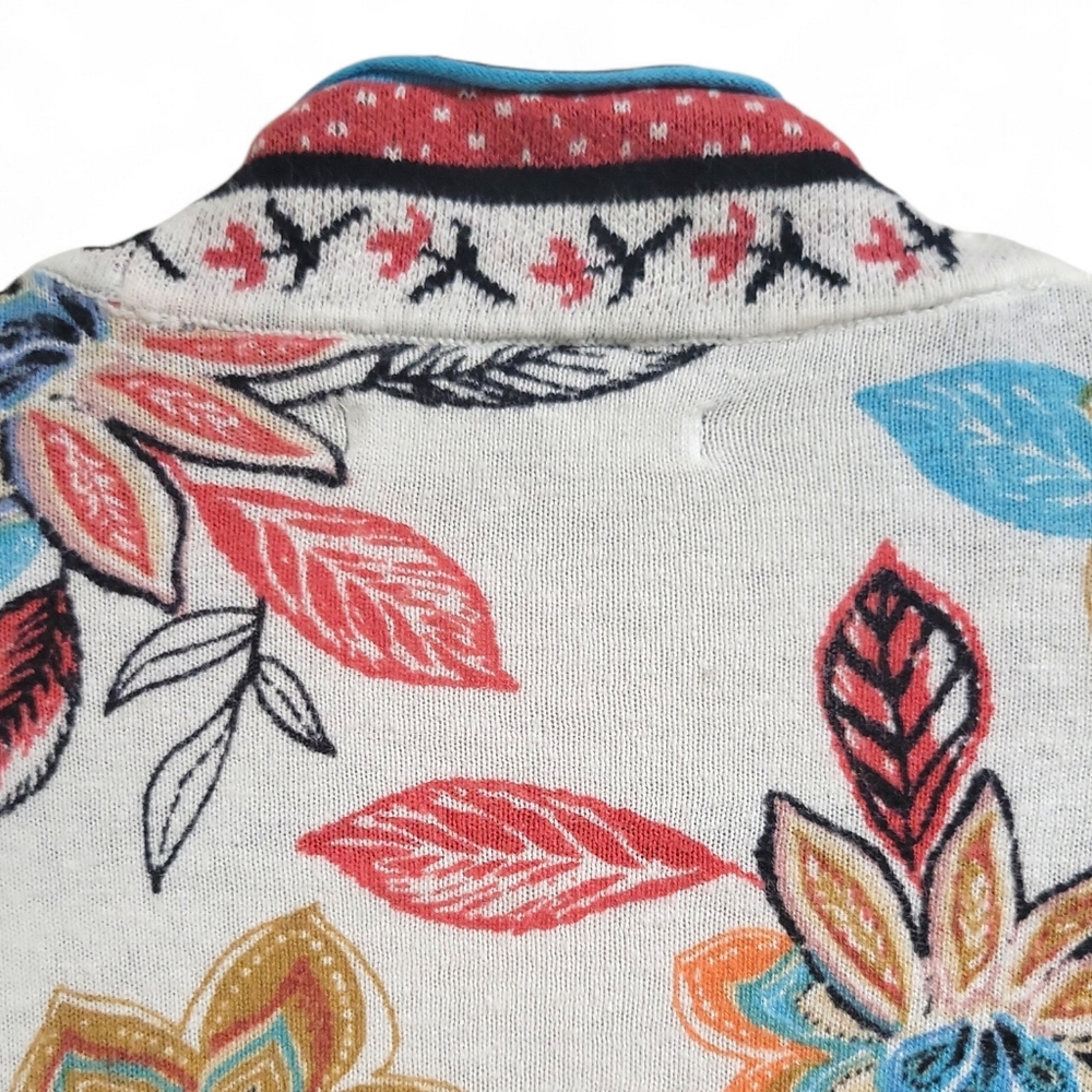 Daniel Rainn Cristiana Floral Print Linen Blend Open Front Cardigan Size L... - Picture 4 of 16